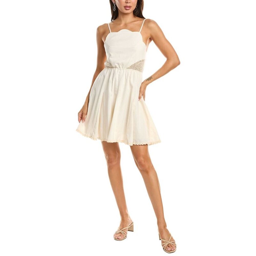 Fate Womens  Sleeveless Linen-Blend Mini Dress, White